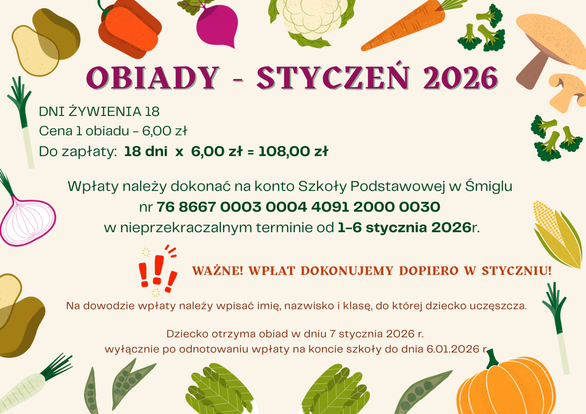 obiady wpłaty styczeń