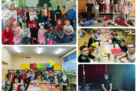 dzieci na zabawie karnawałowej